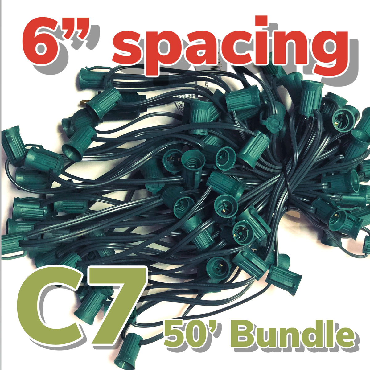 6" Spacing 50' Long C7 Cord