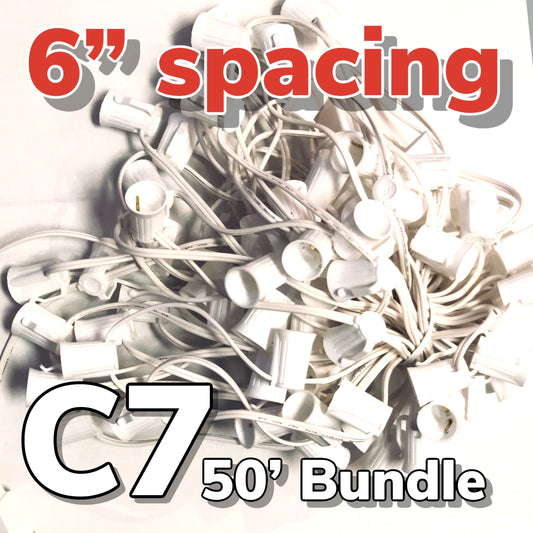 6" Spacing 50' Long C7 Cord