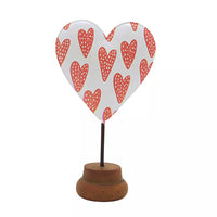 Heart Pattern Metal Sign on Stand Assorted