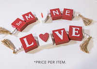 Love & Be Mine Tassel Sign Assorted
