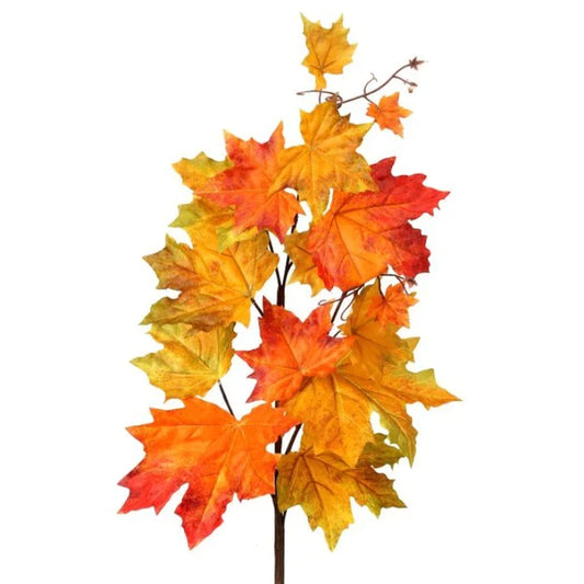 26" Maple Leaf Harvest Gold/Green Autumn Spray