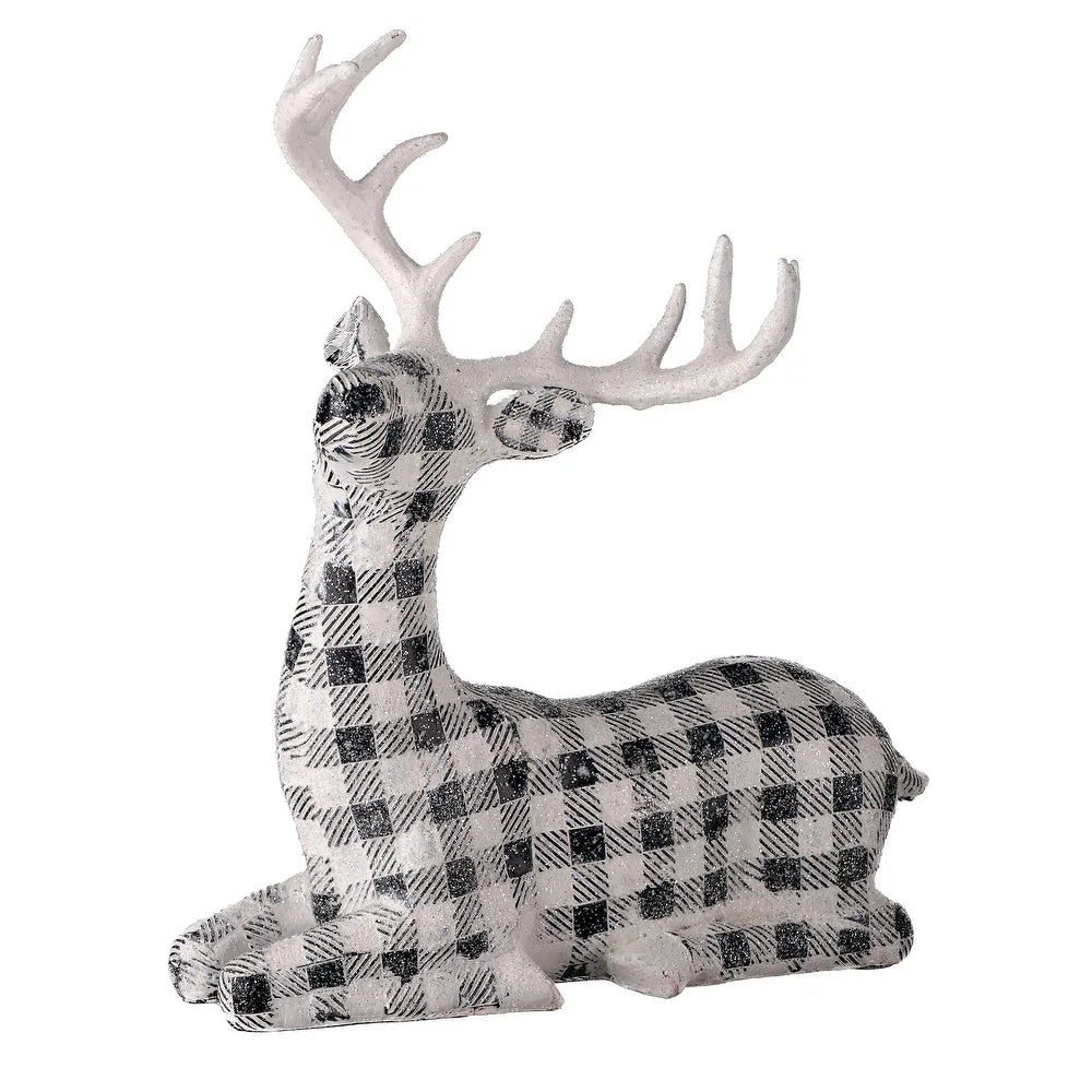 Deer Country Check Laying 10" Black/White