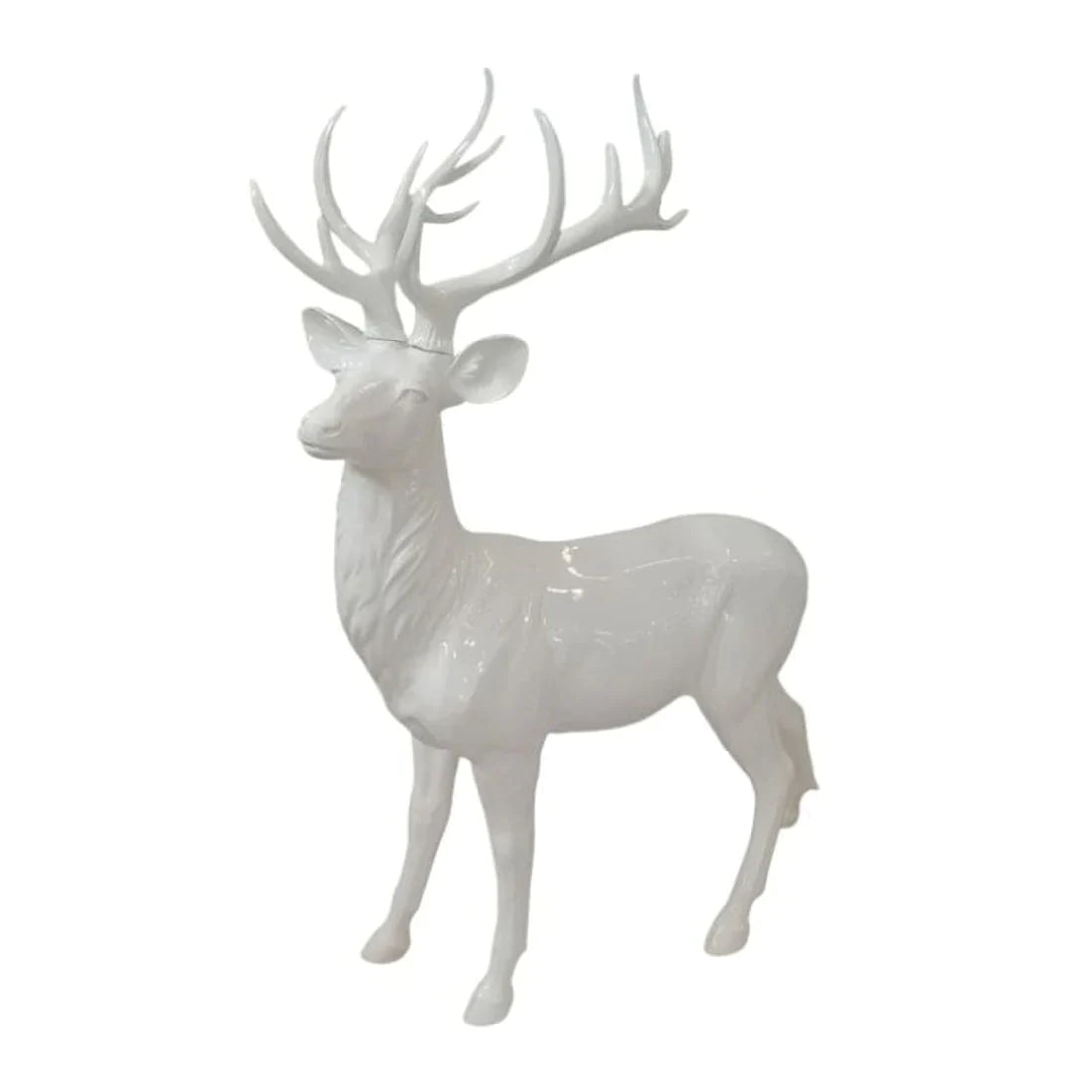 48" White Modern Standing Deer