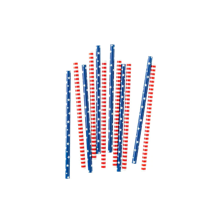 Red White Blue Reusable Straws