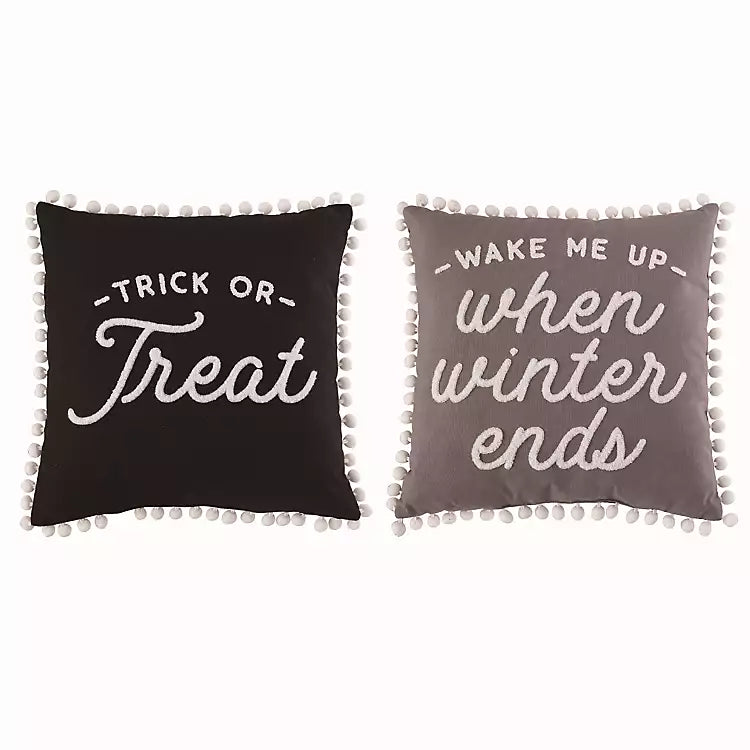 Trick Or Treat Winter Reversible Pillow