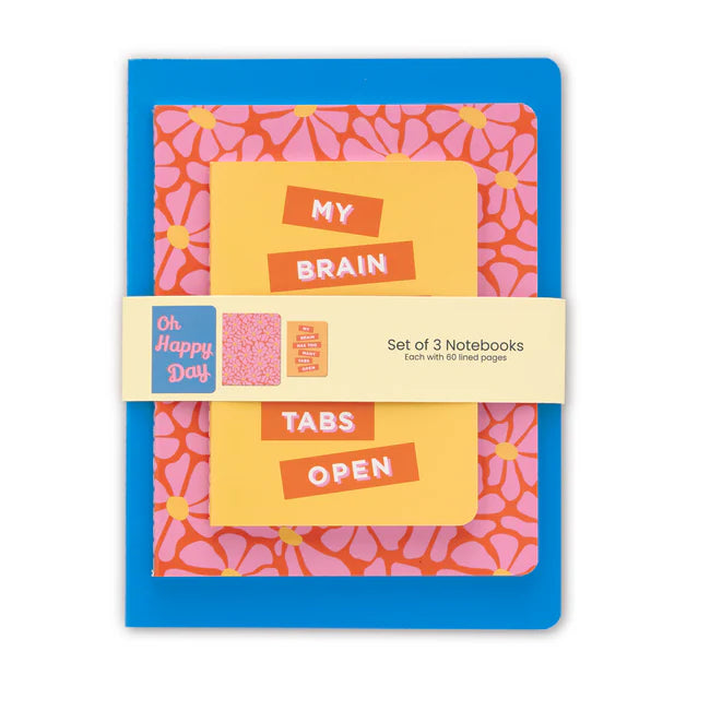 Notebook Set Too Many Thoughts Stitched Set of 3