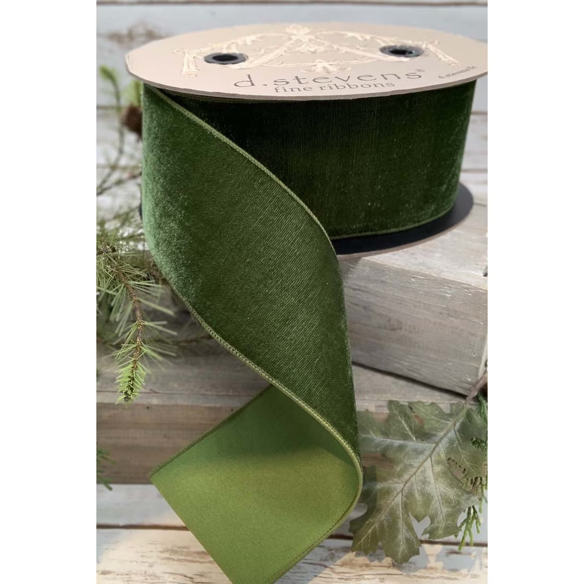 2.5"X10Yd Forest Green Velvet Dupion Ribbon