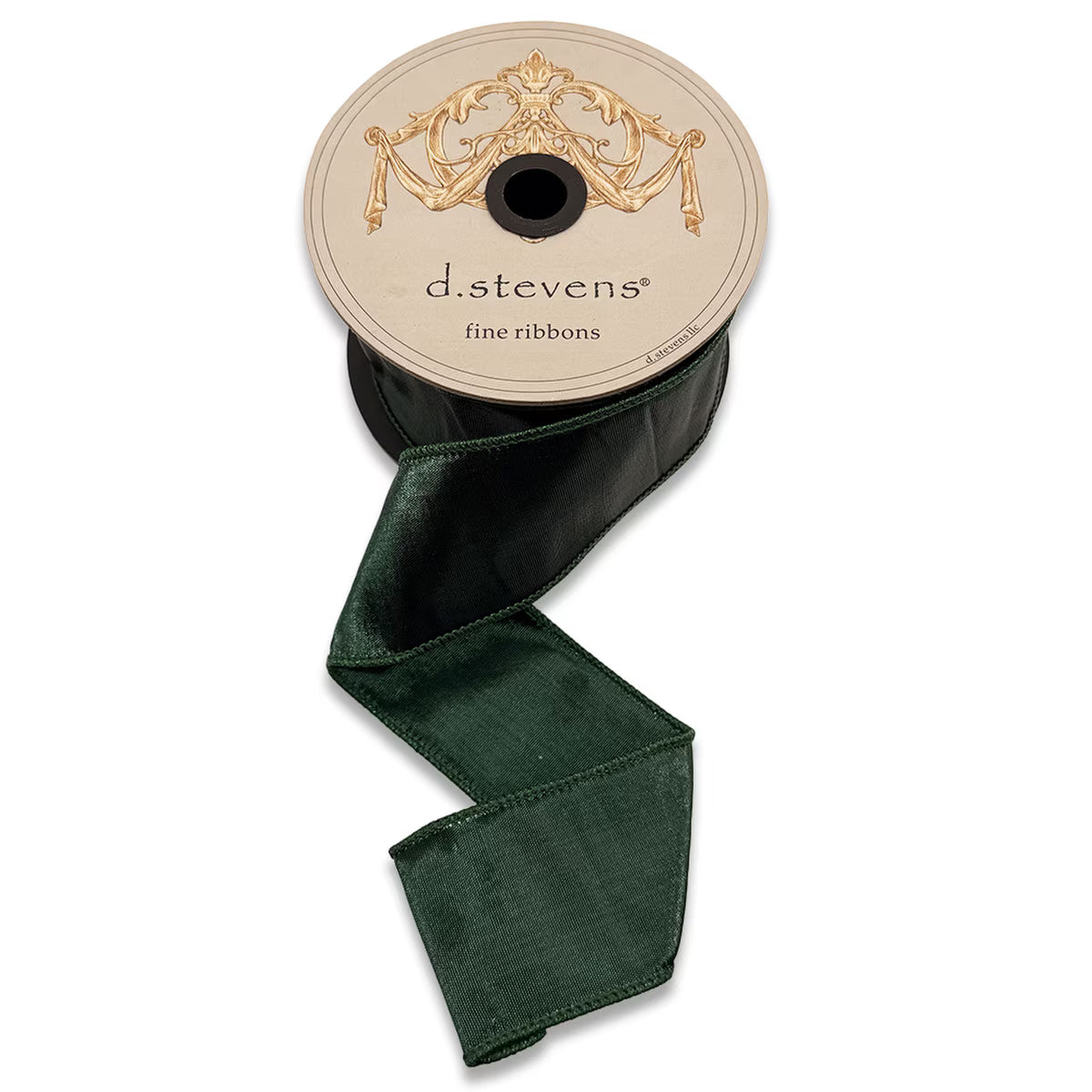 2.5"X10 Yard, Metallic Dark Pine Dupion Ribbon