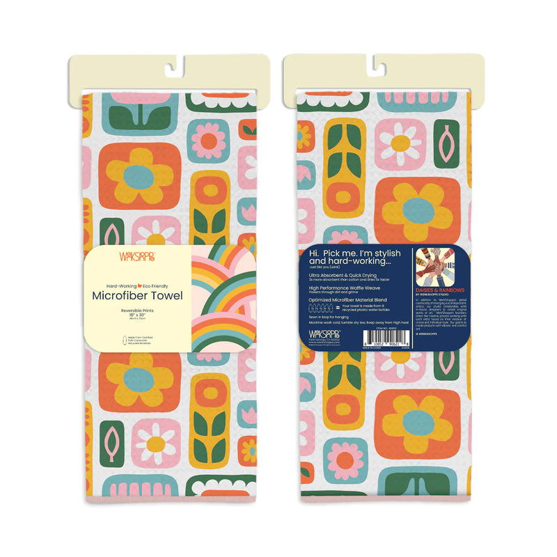 Daisies & Rainbows Microfiber Dishtowel