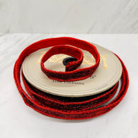 .5"x10 Yard Red Metallic Velvet Ribbon (Wired)