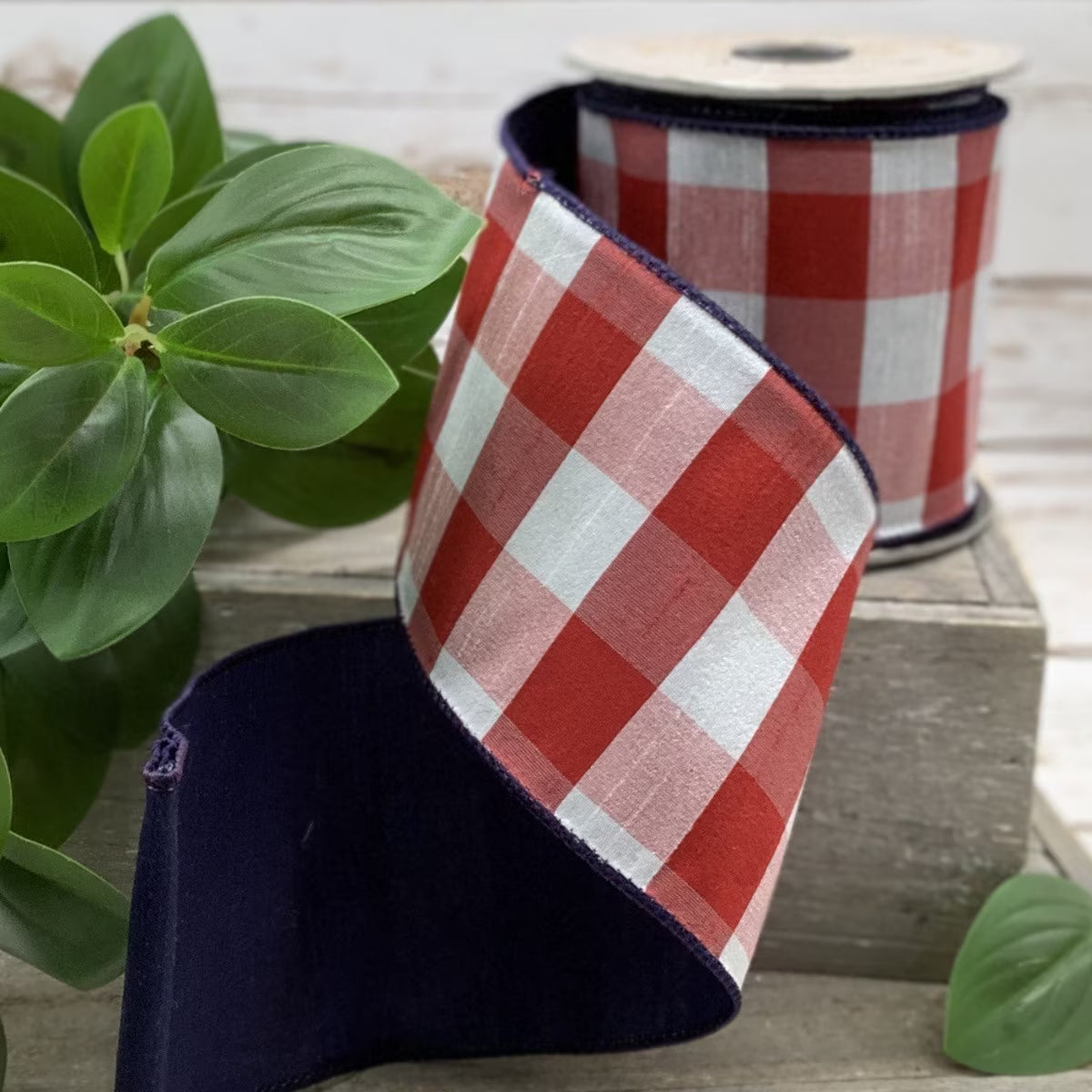 Ribbon Duion Check 4X10Yd R/W/B