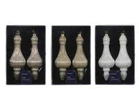 7" Finial Glass Set of 2, Assorted