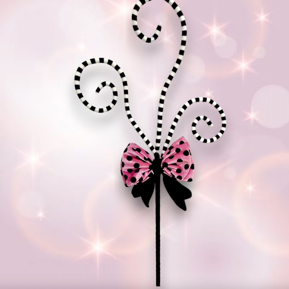 23" Swirl Halloween Pick with Bow