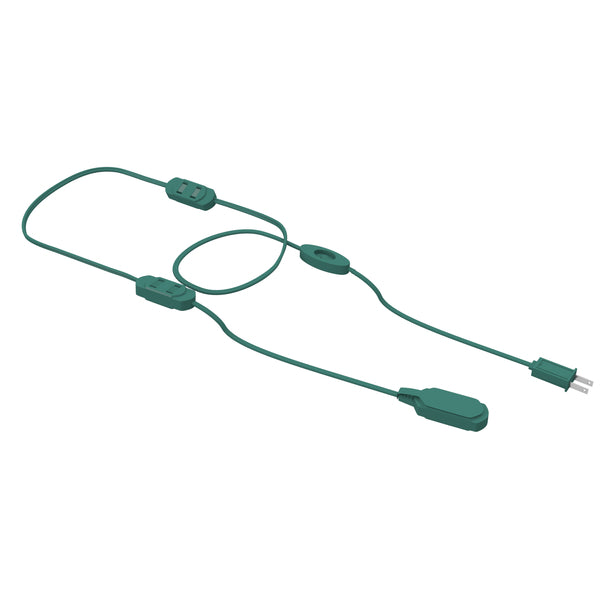 9-Outlet Grounded Green Indoor Extension Cord