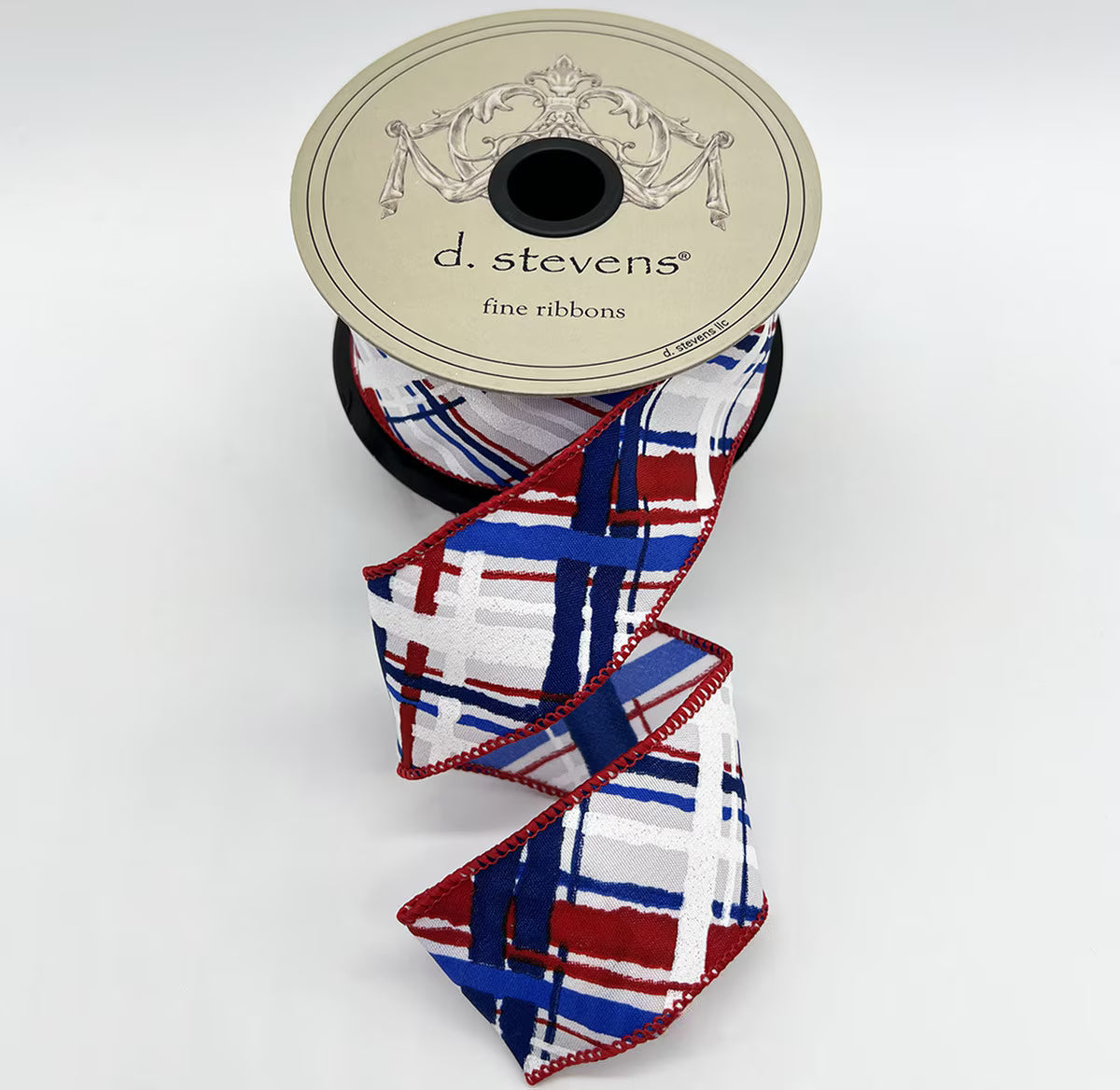 1.5"X10Yd Poplin Criss Cross Plaid Ribbon