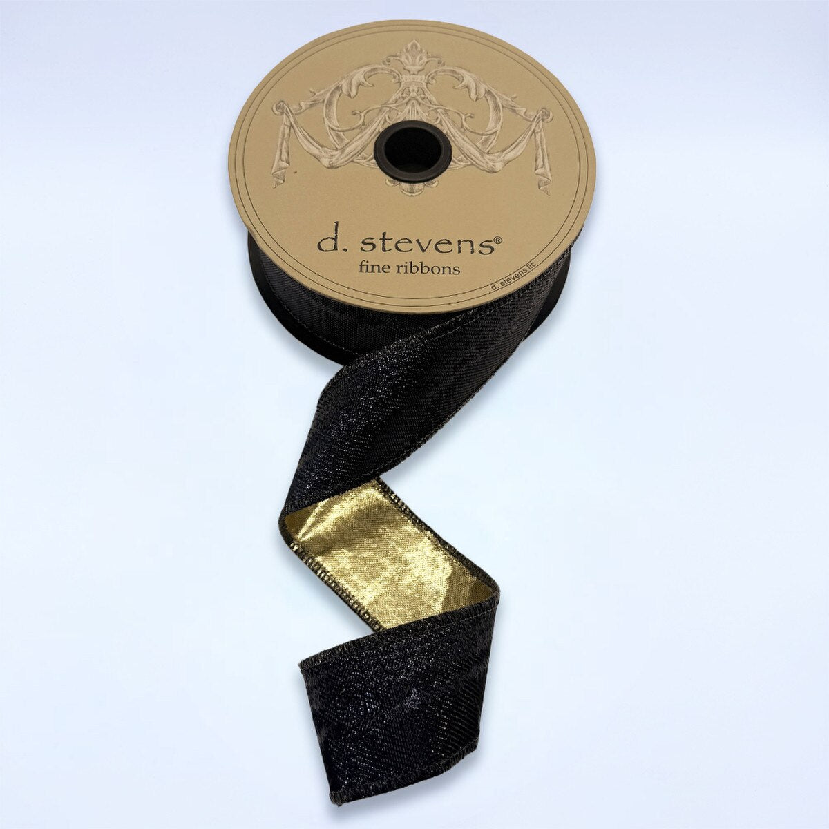 1.5"X10 Yard, Metallic Black Shimmer Lame Ribbon