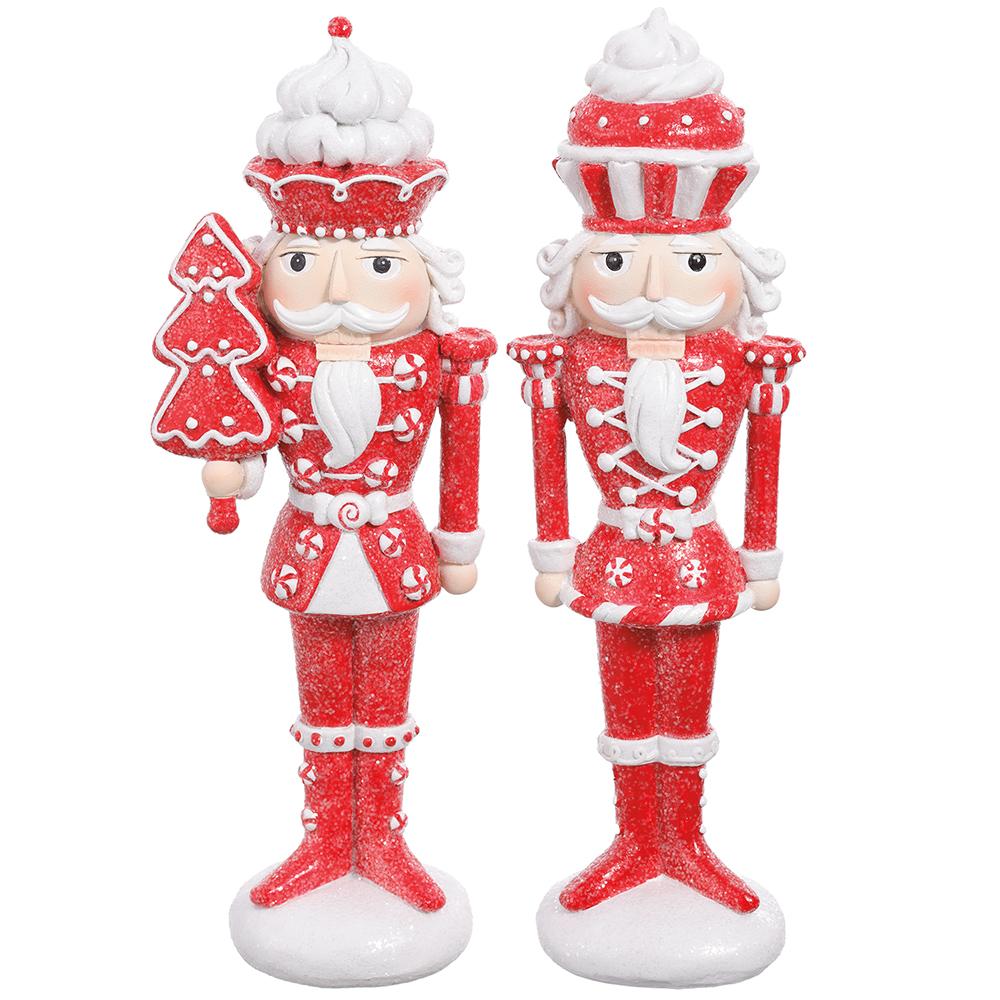 10" Red/White Glittered Nutcracker, Assorted