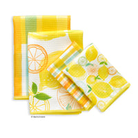 Lemon Plaid Set of 4 Towels