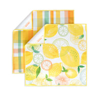 Lemon Plaid Set of 4 Towels