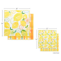Lemon Plaid Set of 4 Towels