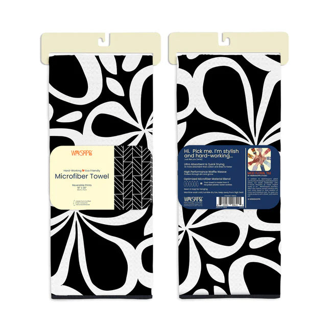 Mod Floral Tile Microfiber Dishtowel