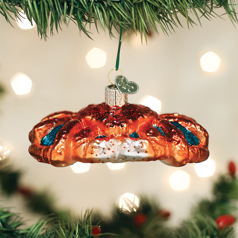 King Crab Glass Ornament (CLR)