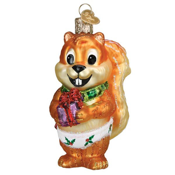 Silly Christmas Squirrel Ornament