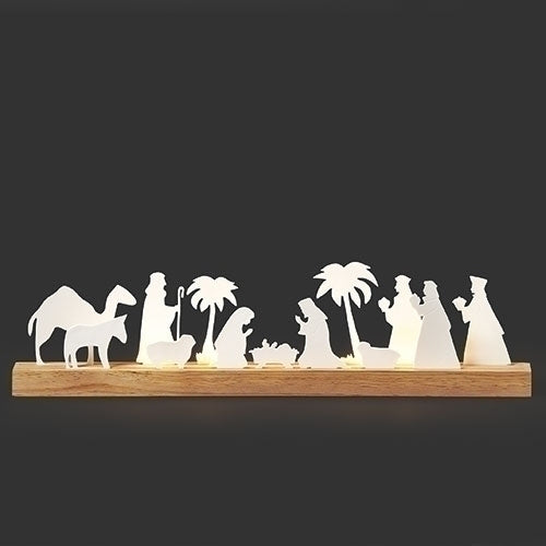 5" Nativity On Base With Lights