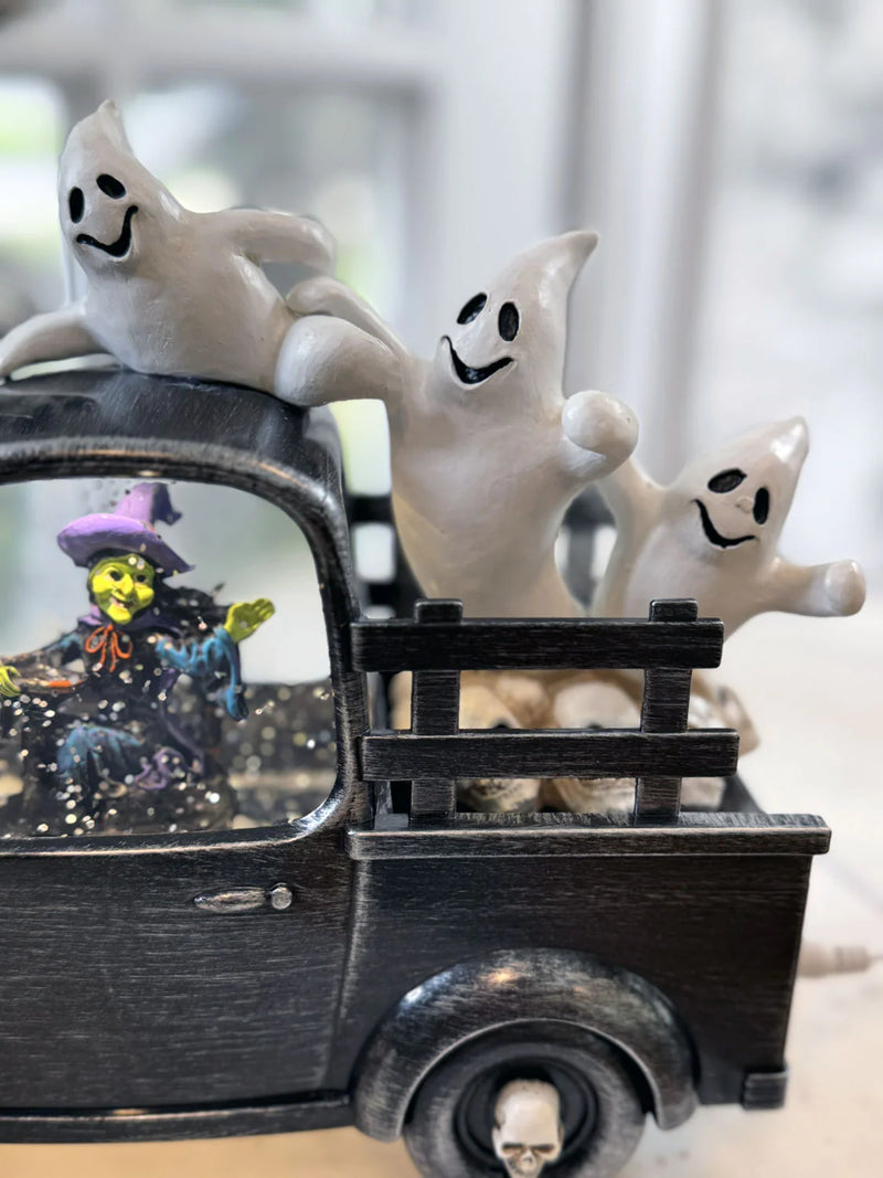 Witch Truck with Ghosts Snowglobe