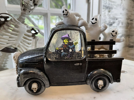 Witch Truck with Ghosts Snowglobe