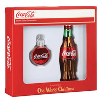 Coca Cola Bottle Set Glass Ornaments (CLR)