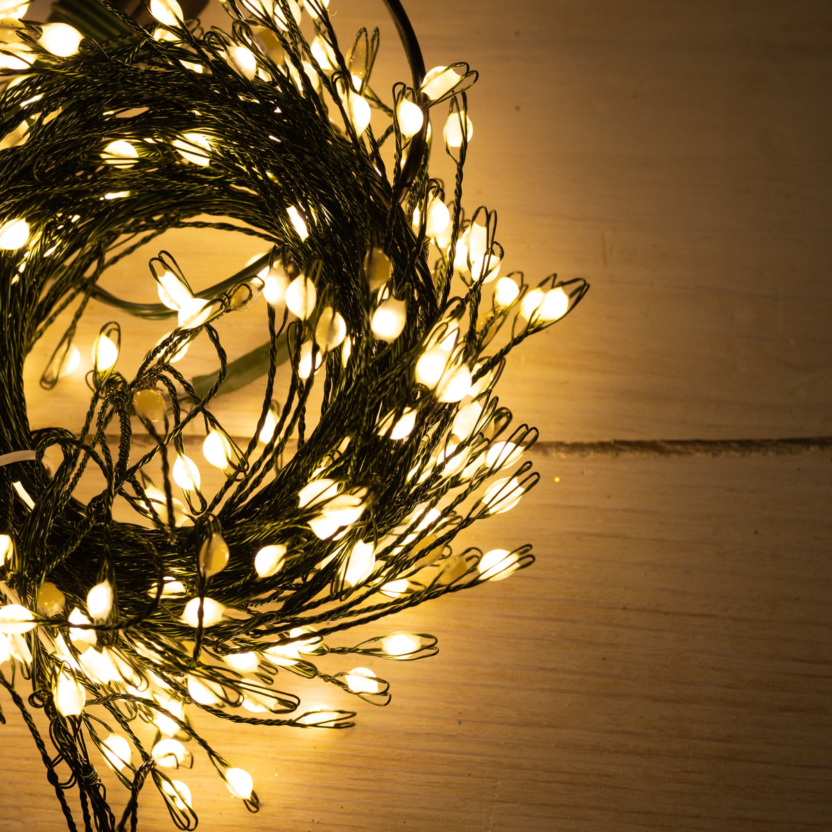 10.3' 250 Green/Warm Twinkle Big Seed Vine Cluster Connectable Lights