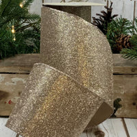 9"X10 Yard, Glitter Platinum Vintage Ribbon