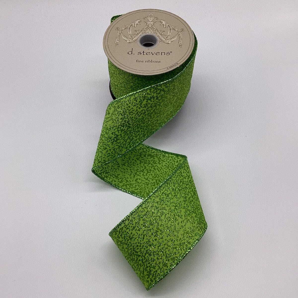 2.5"X10Yd Lime Poplin Glitter Splatter Ribbon