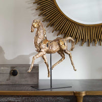 17" Caballo Dorado Horse Sculpture
