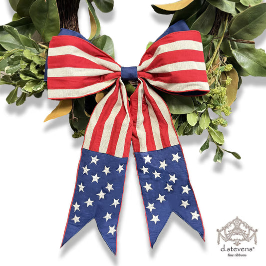 18" Canvas Bow With Stars