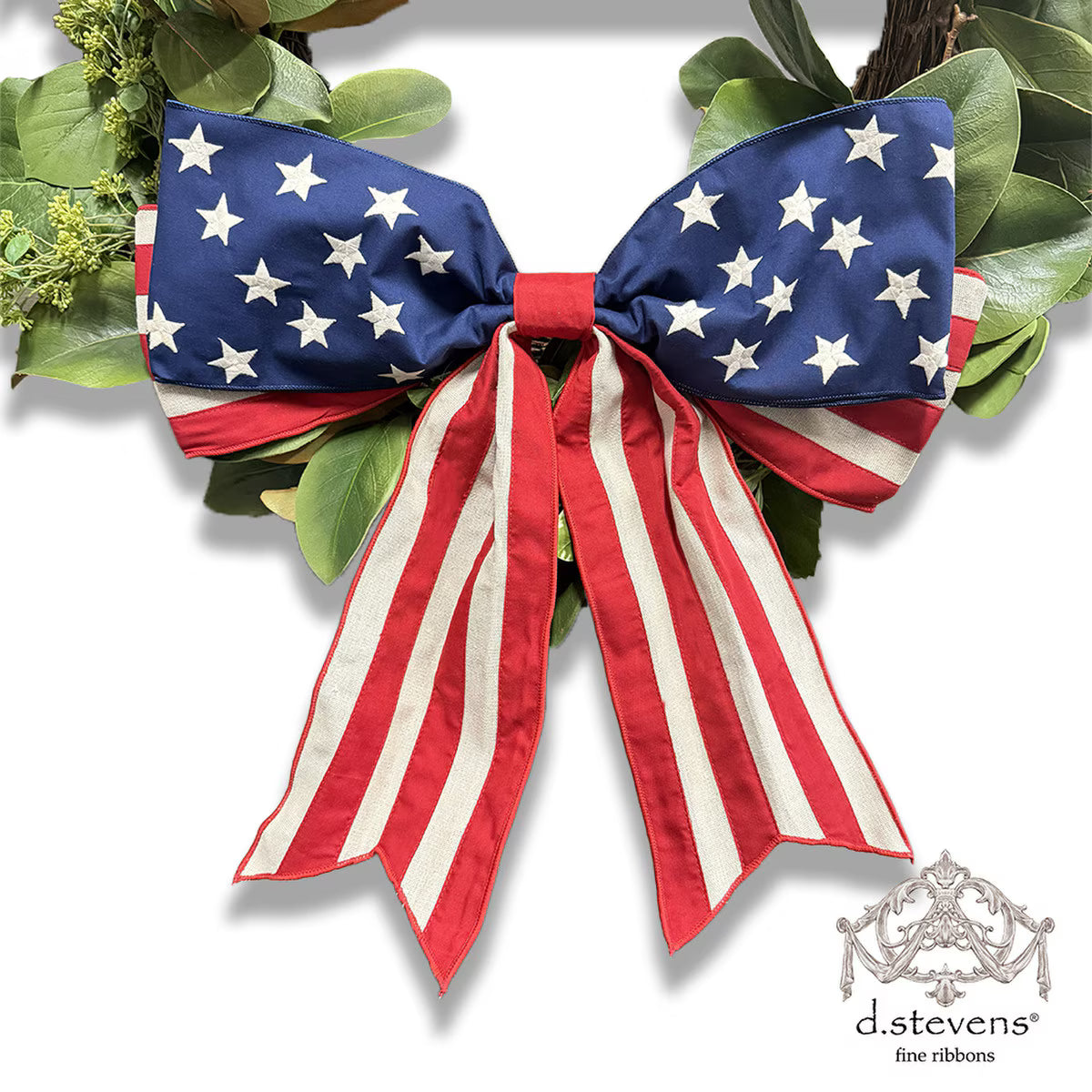 Bow Canvas W/Stripes R/W/B 18"