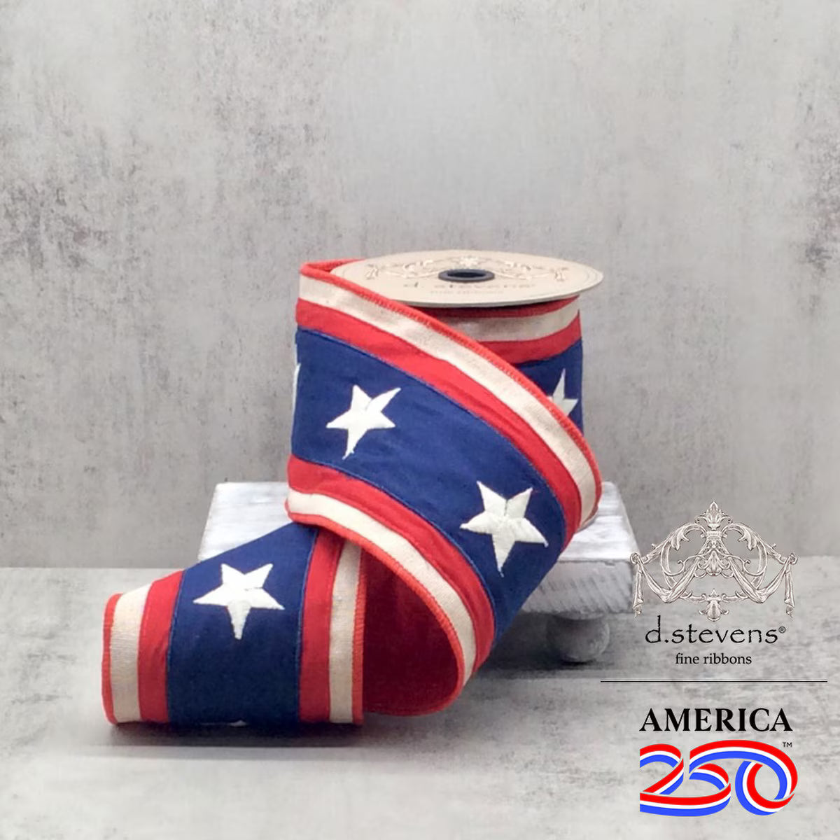 4"X5Yd Canvas With Stars Ribbon