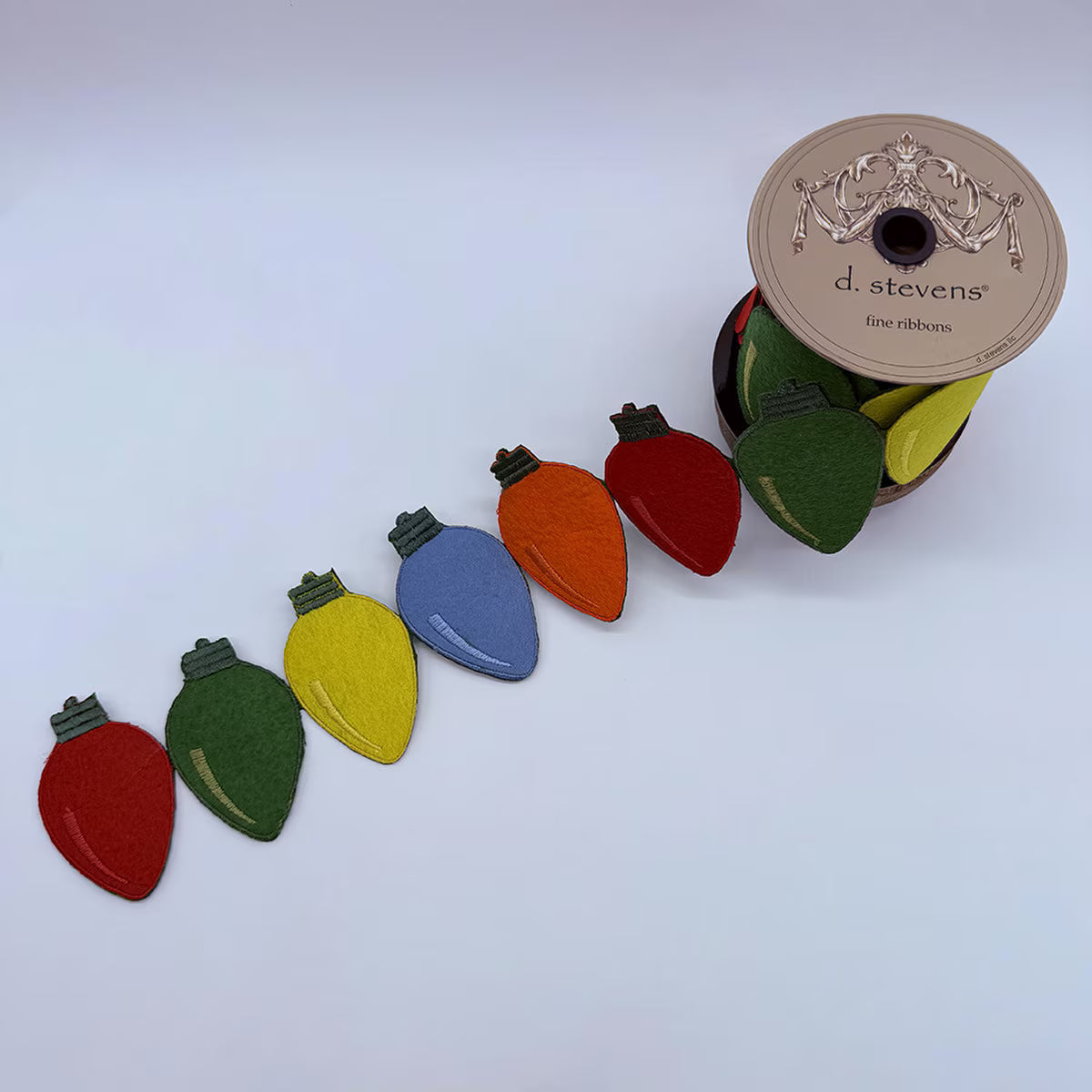 3"X3 Yard, Multicolor Light Bulb Felt Ribbon
