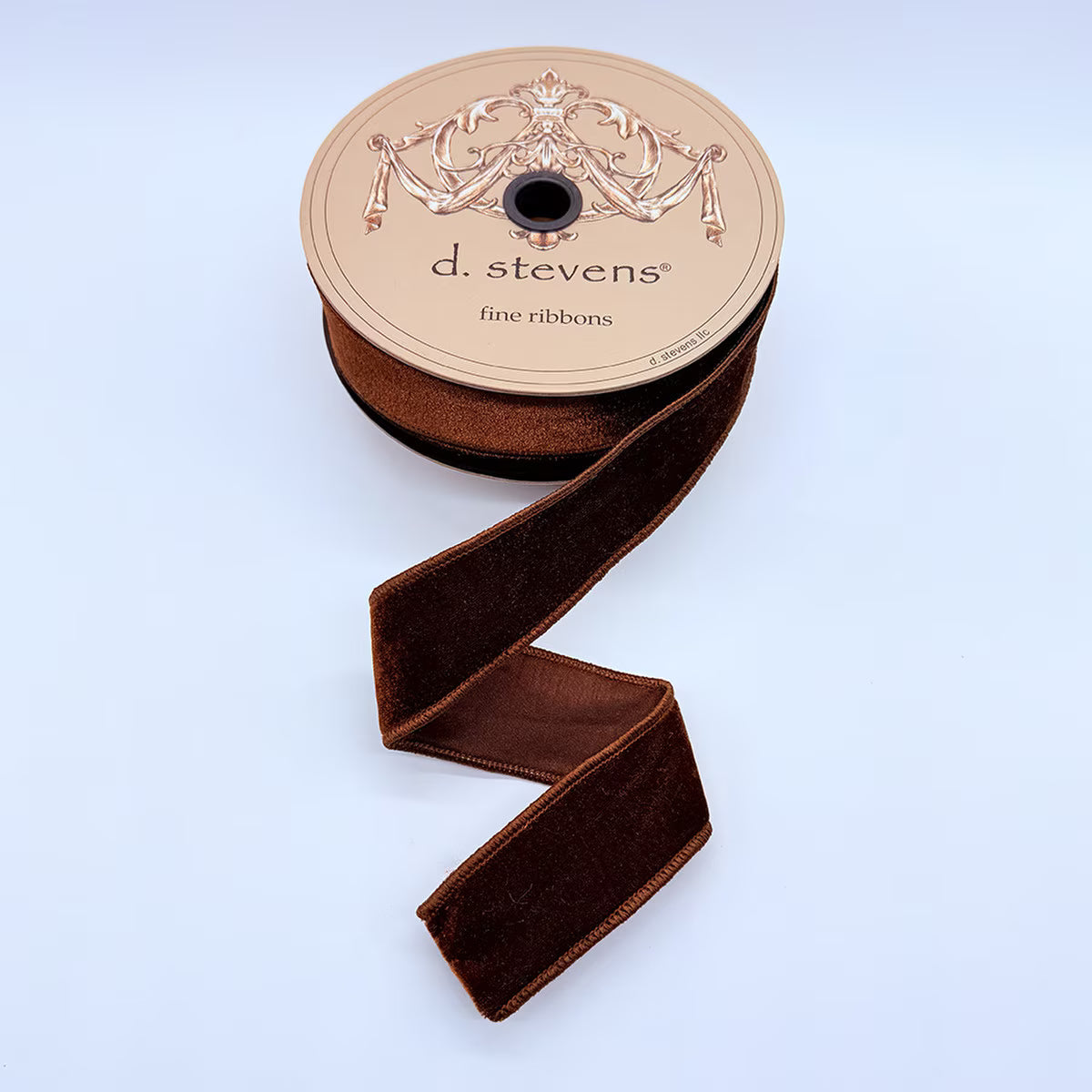 1.5"X10 Yard, Brown Dupion Velvet Ribbon