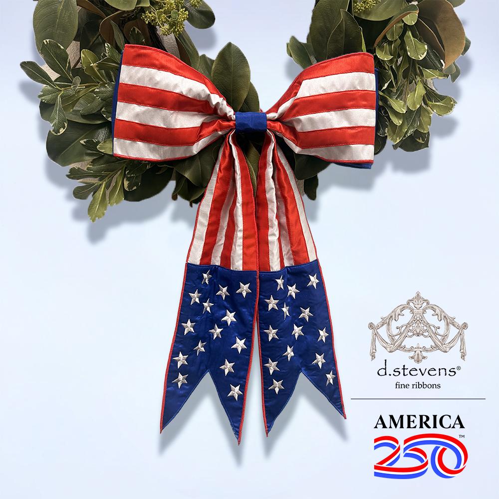 6" x 18" Stars and Stripes Patriotic Bow