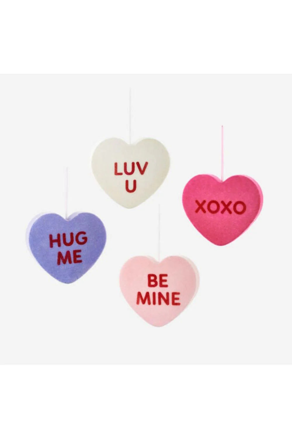 12" Flocked Conversation Hearts, Assorted