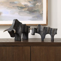 Regal Bull Dark Bronze Sculpture - Large