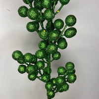 25" Glitter Green Berry Spray