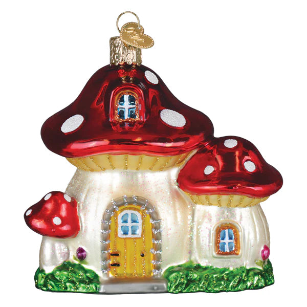 Mushroom House - Old World Christmas Ornament