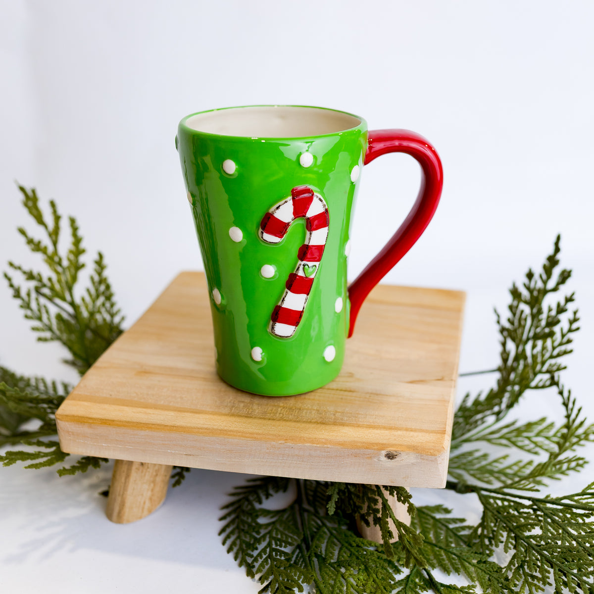 Candy Cane Green Red Christmas Mug (CLR)