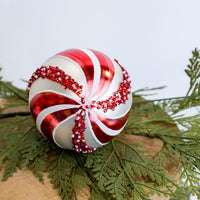 4" Candy Cane Stripes Glass Ornament (CLR)