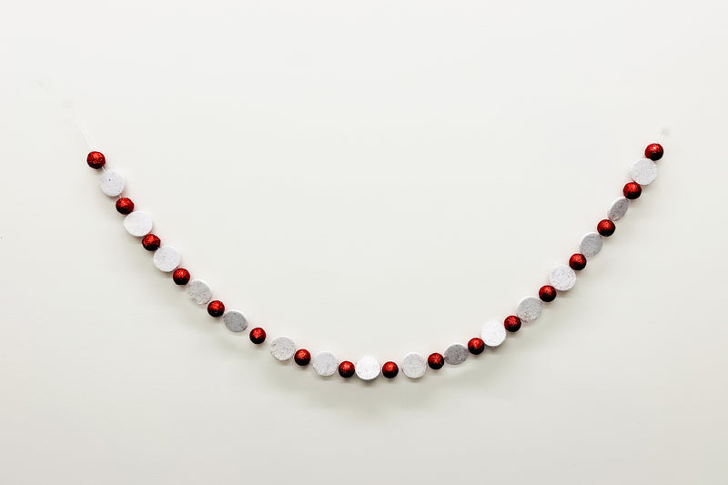 45" Red White Disc Garland