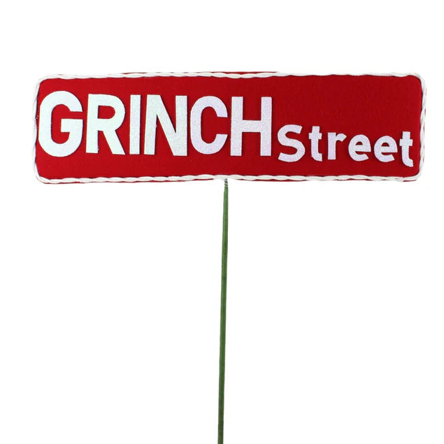 21" Red/White Grinch Street Sign