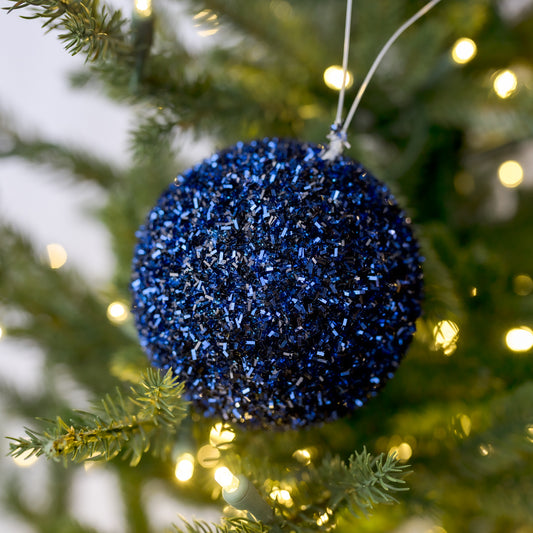 4" Midnight Blue Glitter Ornament